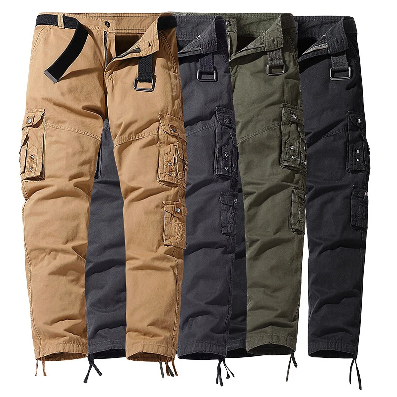 

Overalls Cargo Pants Men Spring Autumn Casual Multi Pockets Trousers Streetwear Army Straight Slacks Men Military Tactical Pants
