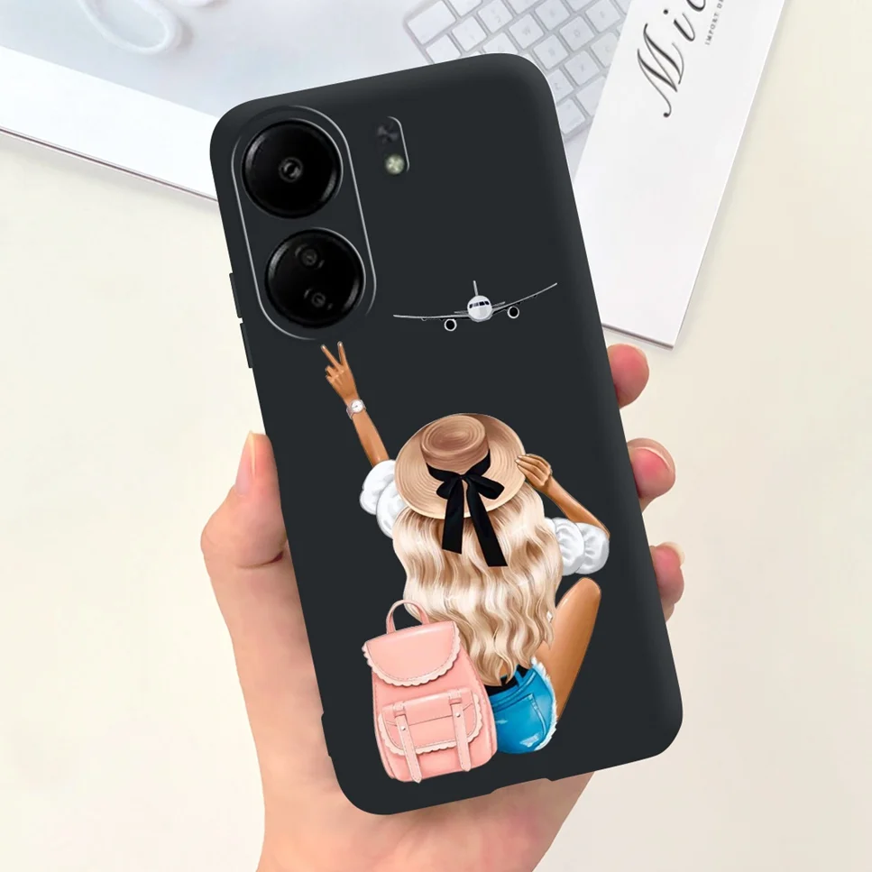 For Xiaomi POCO C65 Case Cute Cartoon Cat Painted TPU Silicone Back Cover For Xioami POCO C65 POCOC65 C 65 6.74 Phone Case Funda