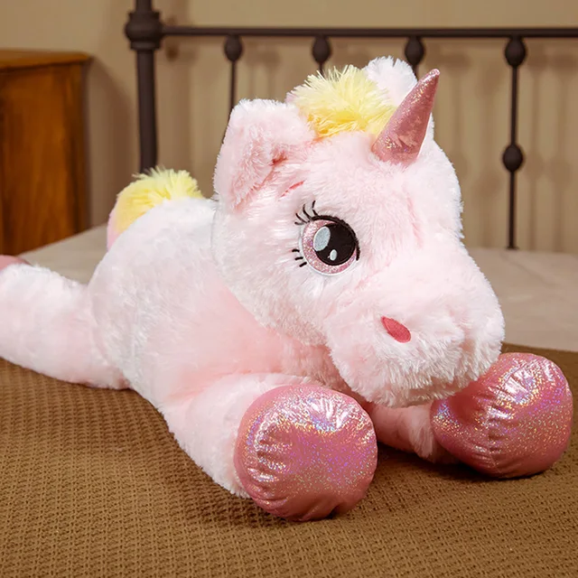 Big Size Rainbow Unicorn Plush Toys Kawaii Kids Toys Stuffed Cartoon Animal Baby Doll Children Christmas Birthday Gift