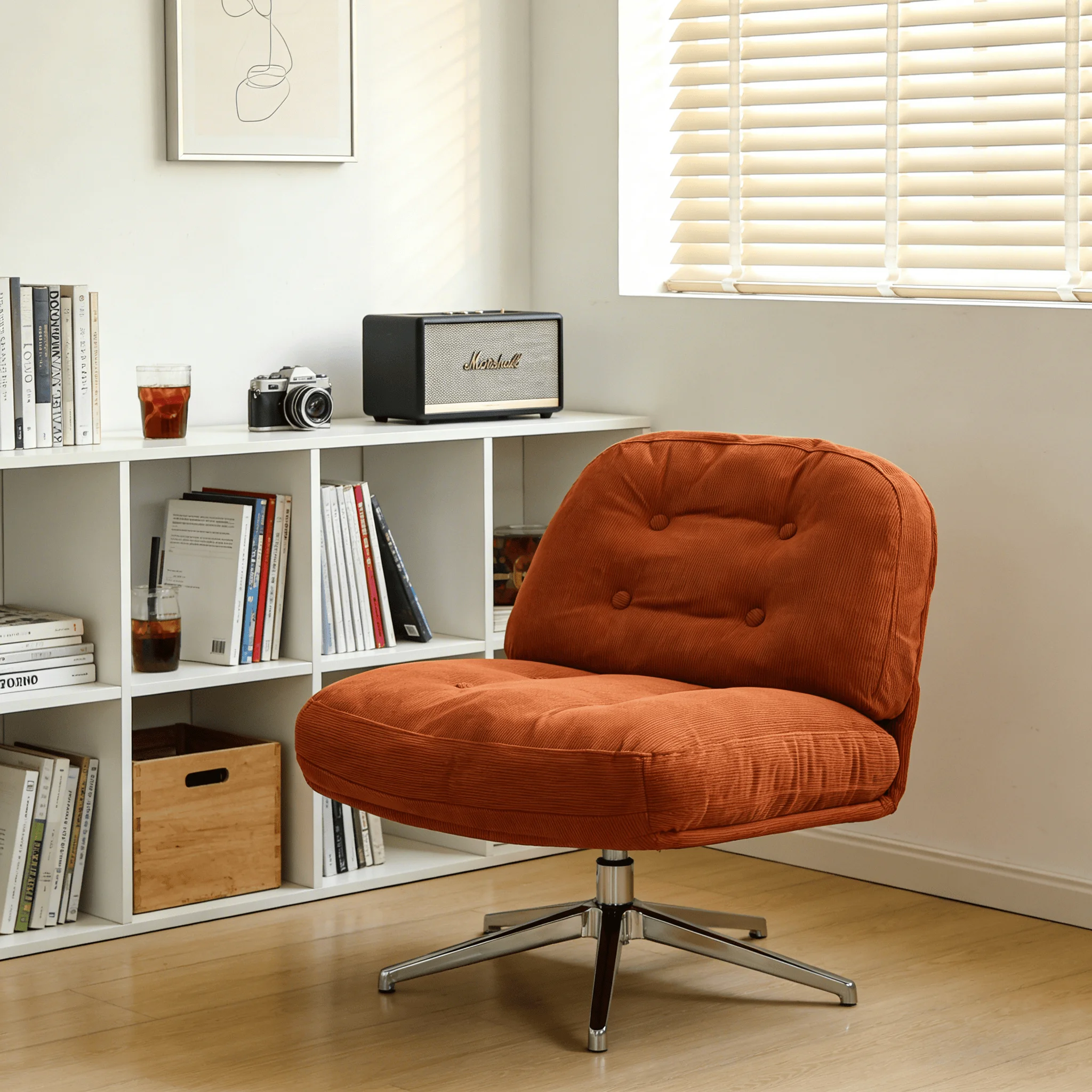 Living room single sofa chair, balcony small-sized chair, modern minimalist swivel chair, creative leisure chair