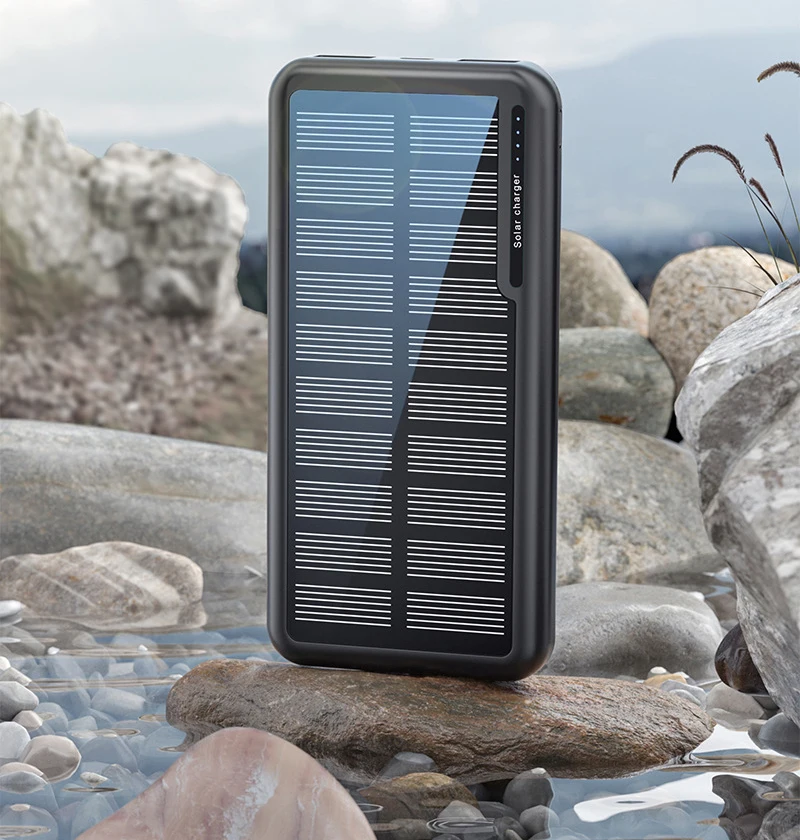 Banca Di Energia Solare Portatile 10000Mah Powerbank Per Telefono Cellulare Ricarica Rapida Caricabatteria Esterno 2Usb Per Iphone 15 14 13 Xiaomi