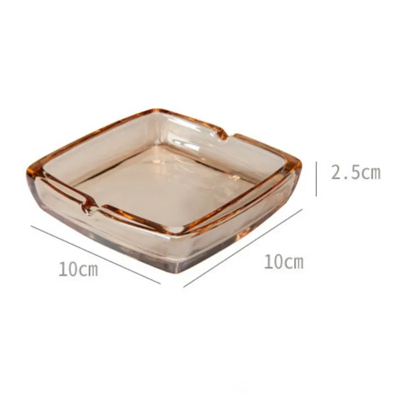 Glass Ashtray Classic Square Crystal Glass Ashtray for Men and Women Transparent Smoke Cup for Home Bar Living Room
