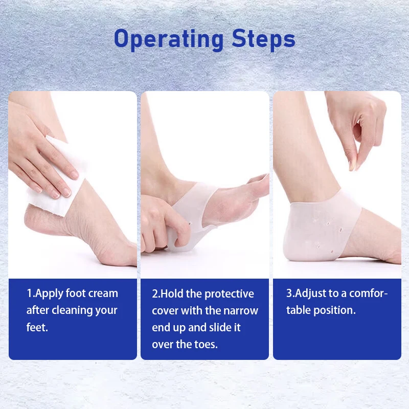 1 쌍의 새로운 실리콘 발 관리 양말 보습 젤 발뒤꿈치 보호대 여성용 안티 크랙 발뒤꿈치 수리 깔창 신발 액세서리