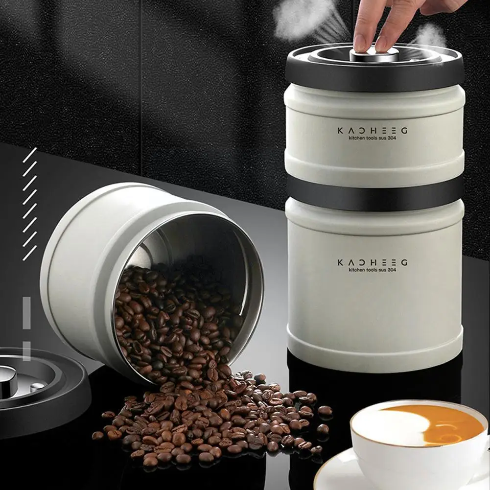StainlessSteelAirtightCoffeeContainerStorageCanisterCansStorageSealedKitchenFood
