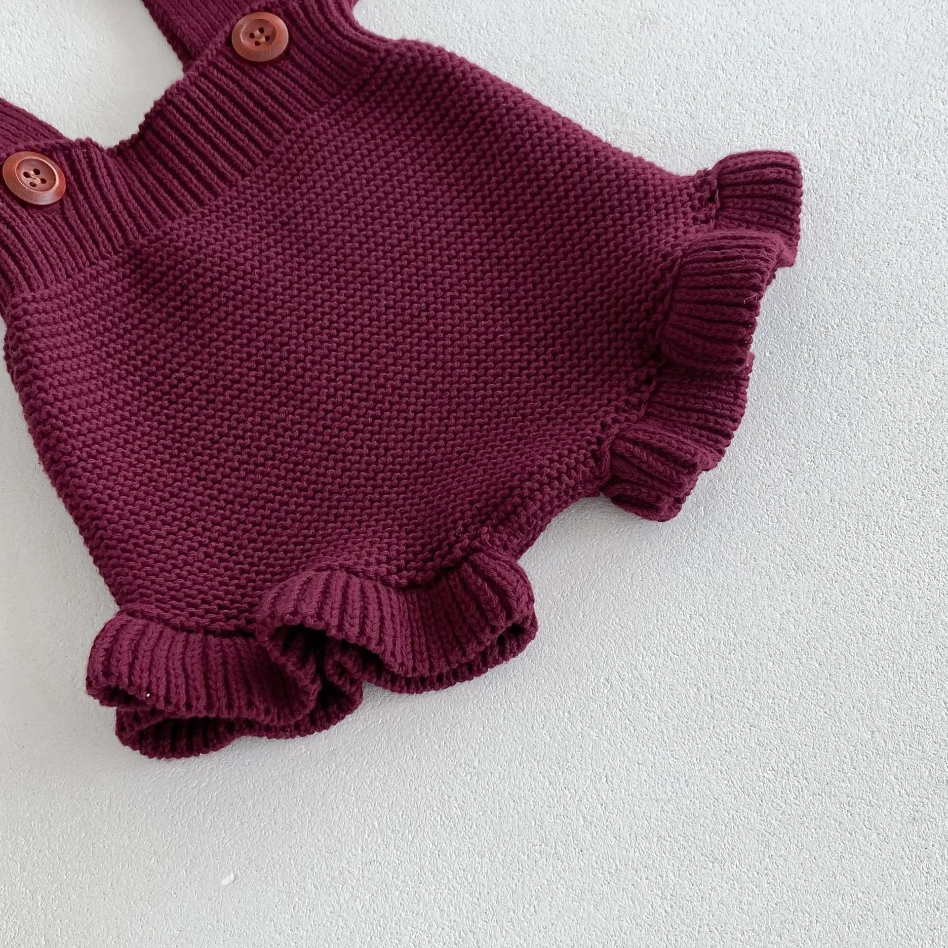 Autumn Newborn Infant Baby Girls Flounce Romper Sleeveless Sweet Knit Rompers Kids Onepiece Fashion Baby Clothing baby girls sweater