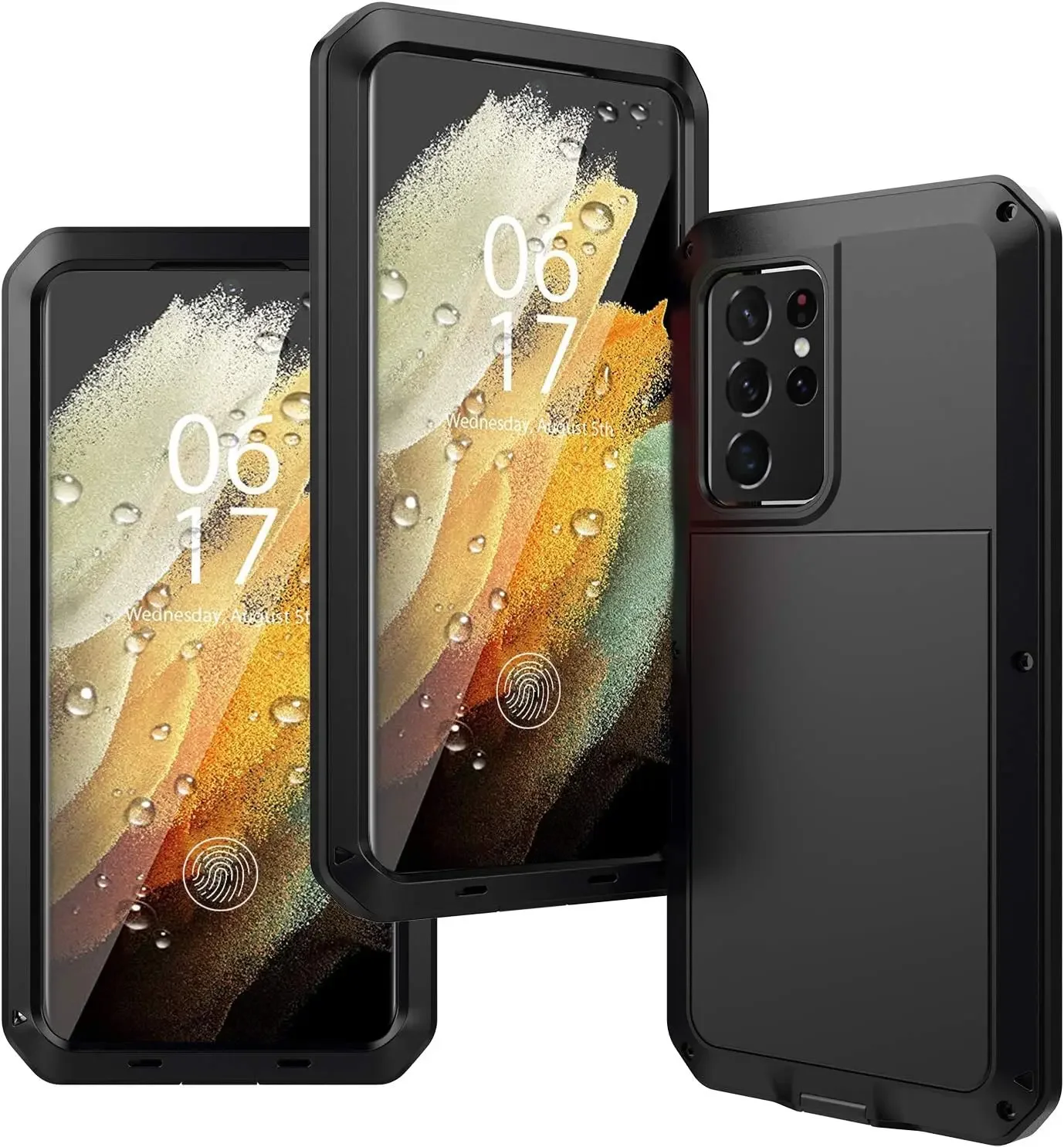 For Samusng S24 S23 S22 S21 S20 Note 20 Ultra Note 10 9 8 S10 S9 S8 Plus Aluminum Alloy Metal Case Screw Bumper Shockproof Cover