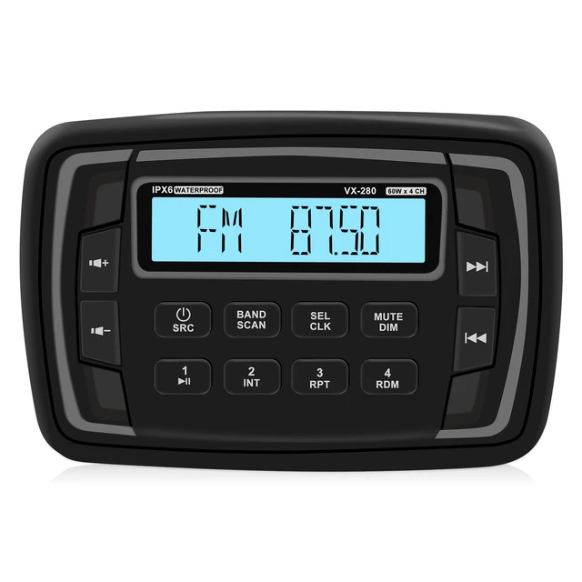 Auto radio MP3 étanche - USB - Bluetooth