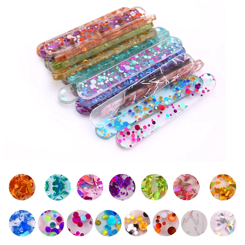 Ice Cream Sticks 10pcs Food Grade Acrylic Ice Cream Sequin Sticks Summer Homemade Popsicle Accessories Reusable Creative Kitchen