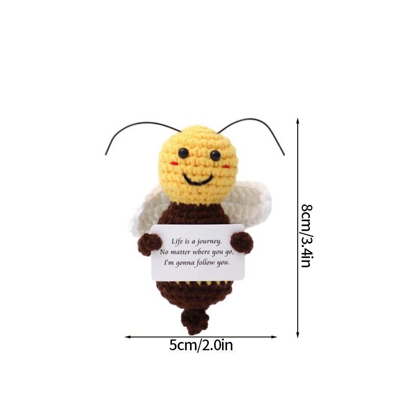 Description Picture 4 of itemPositive Crochet Doll with Affirmation Card Funny Handmade Creative Gift Ornaments DIY Crochet Kit with Yarn for Birthday