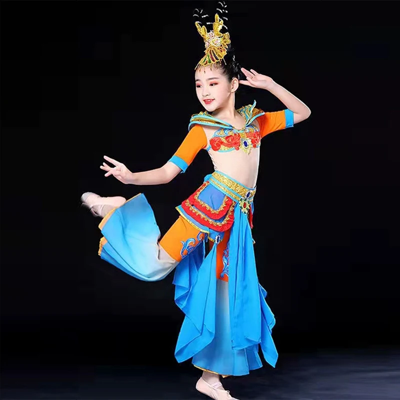 Traje de baile nacional chino de Yangko para niña, ropa de Baile