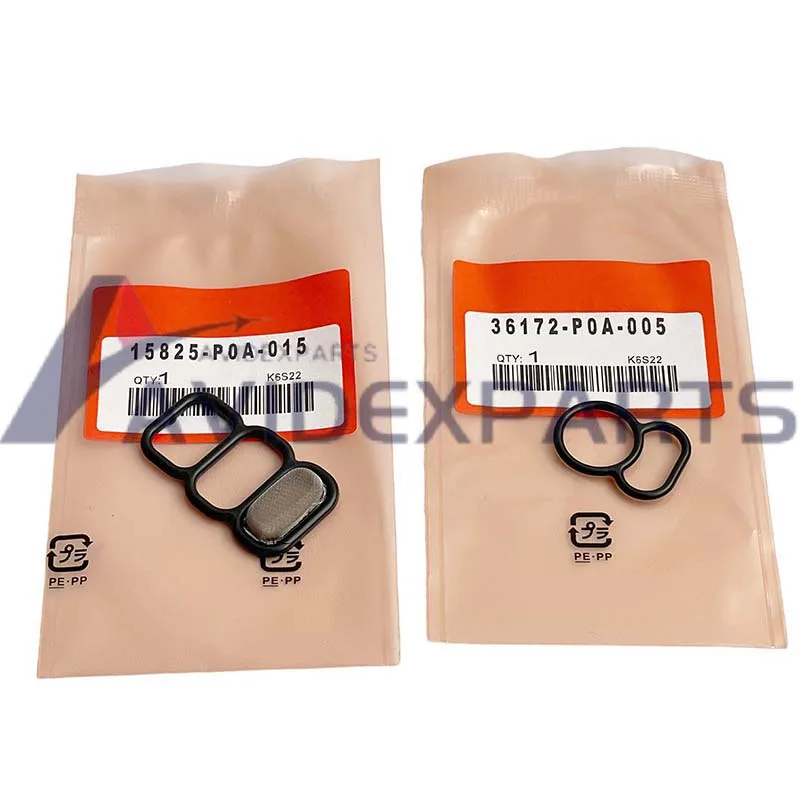 2 pcs/set 15825-P0A-015 36172-P0A-005 For honda 1994-2002 4 cylinder engines Solenoid Gasket and Filter accordh