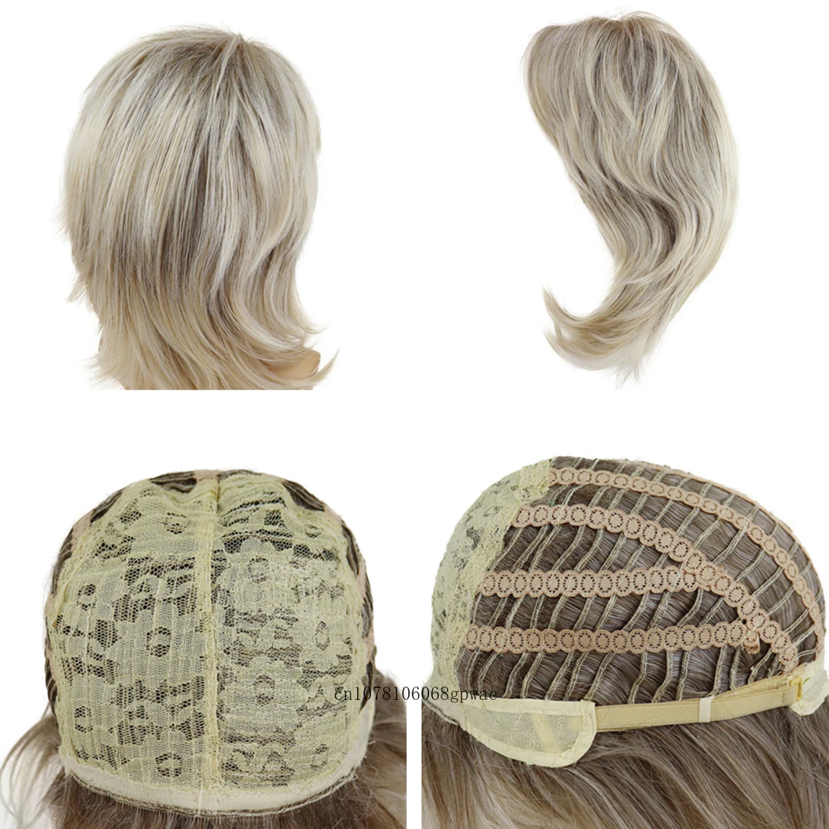 Mens Synthetic Platinum Blonde Long Natural Wavy Wigs Costume Cosplay Hair Wig Daily Party Halloween Heat Resistant