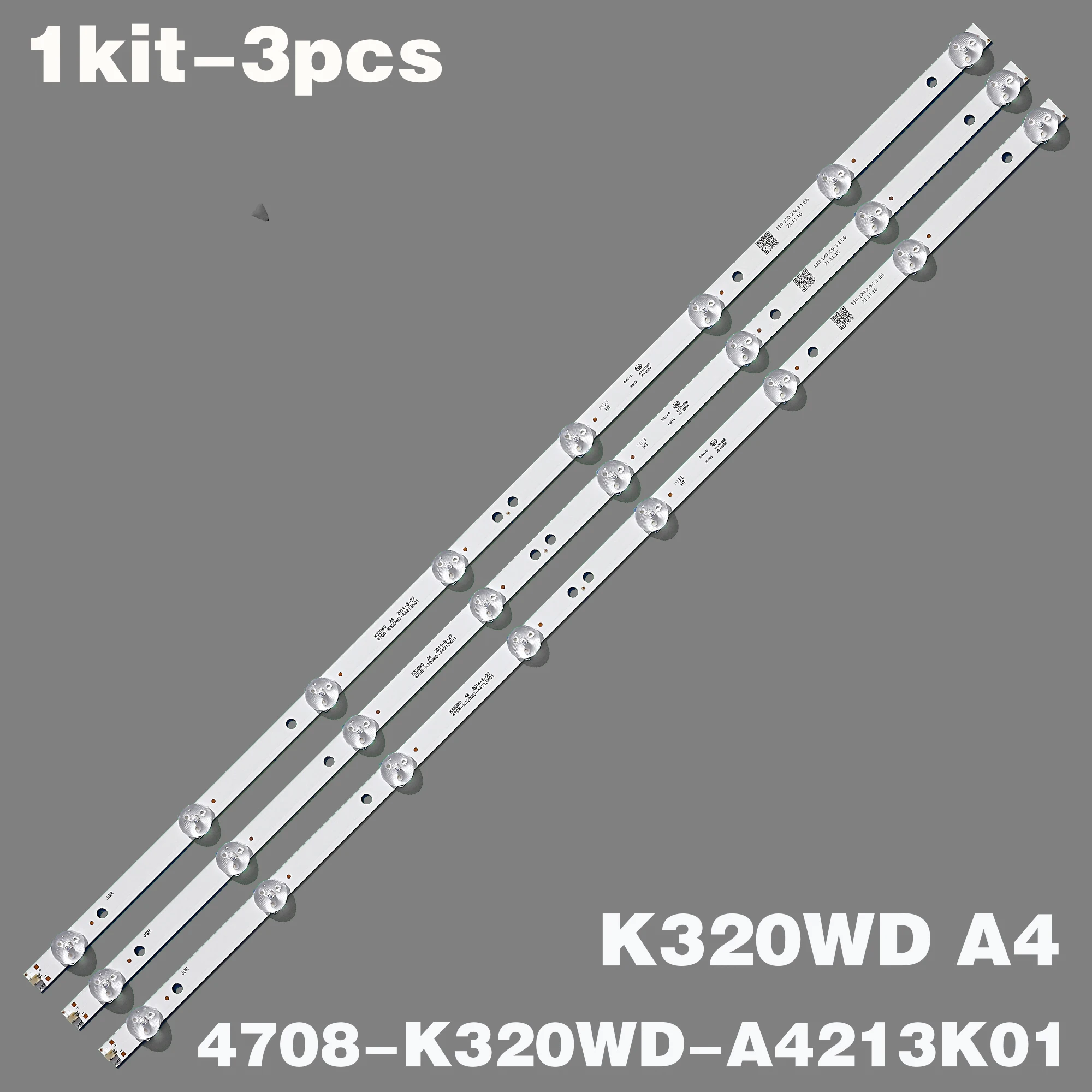 Retroiluminação Led Tiras 4708-k320wd-a4213k01 K320wd a4 Aoc Le32m3570 Le32w234d Daewoo L32r630vke L32s635vke L32s639vke Kit3 Pcs