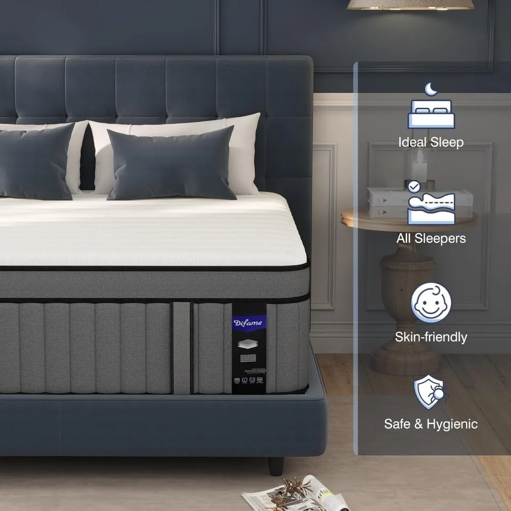 Extra Large Mattress 14 Inch, Gel Memory Foam Mixed Hard Extra Large Mattress, Boxed, with Independent Bagged Spring 4