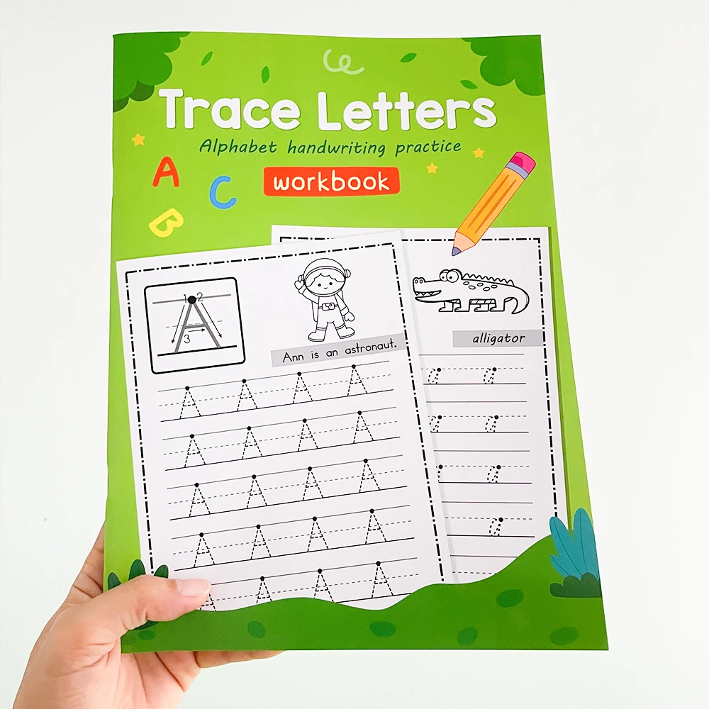 52Pages English 26 Letter Tracing Practice Book Copybook for Kid Children Learning Toys Workbook Montessori Alphabet 5