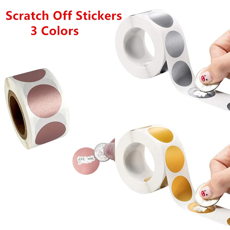 Scratch off Stickers 2inch Gold Silvery Square Round Peel and