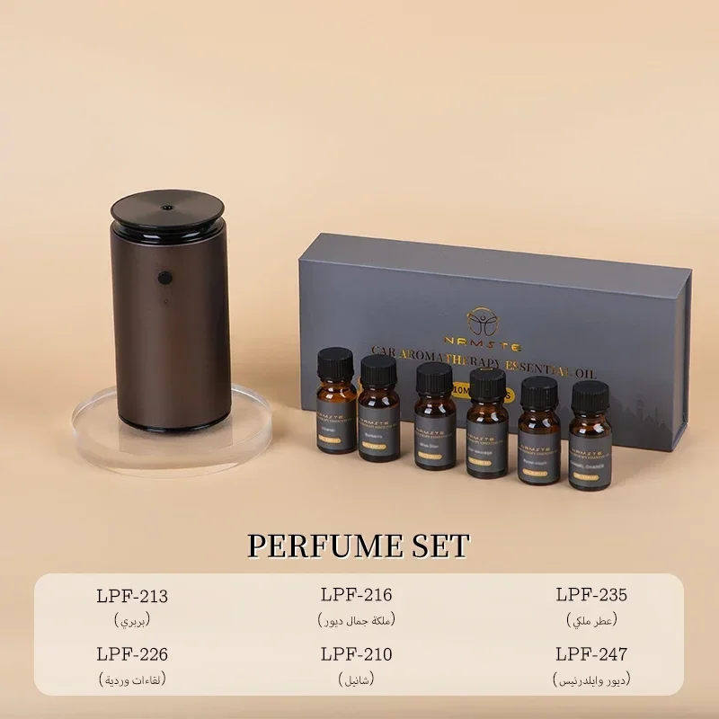 معطر هواء للسيارة قابل لإعادة الشحن عبر USB، صندوق زيت أساسي 60 مل، ناشر رائحة، نكهة عطر للسيارات، تشغيل مسطح 30 م 3