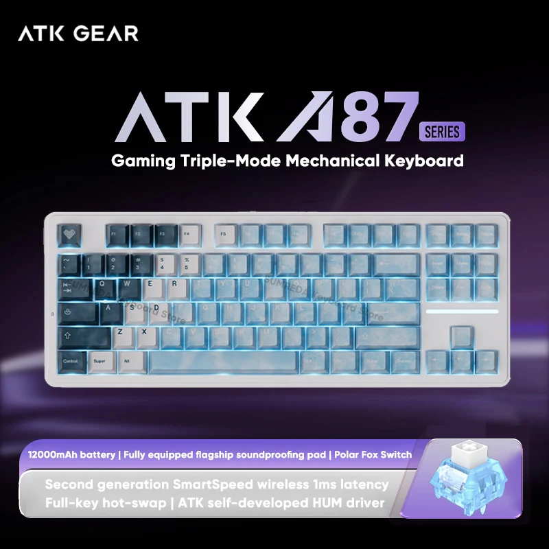 ATK A87 Pro Wireless Mechanical Keyboard 12000mAh BT 2.4G 1MS