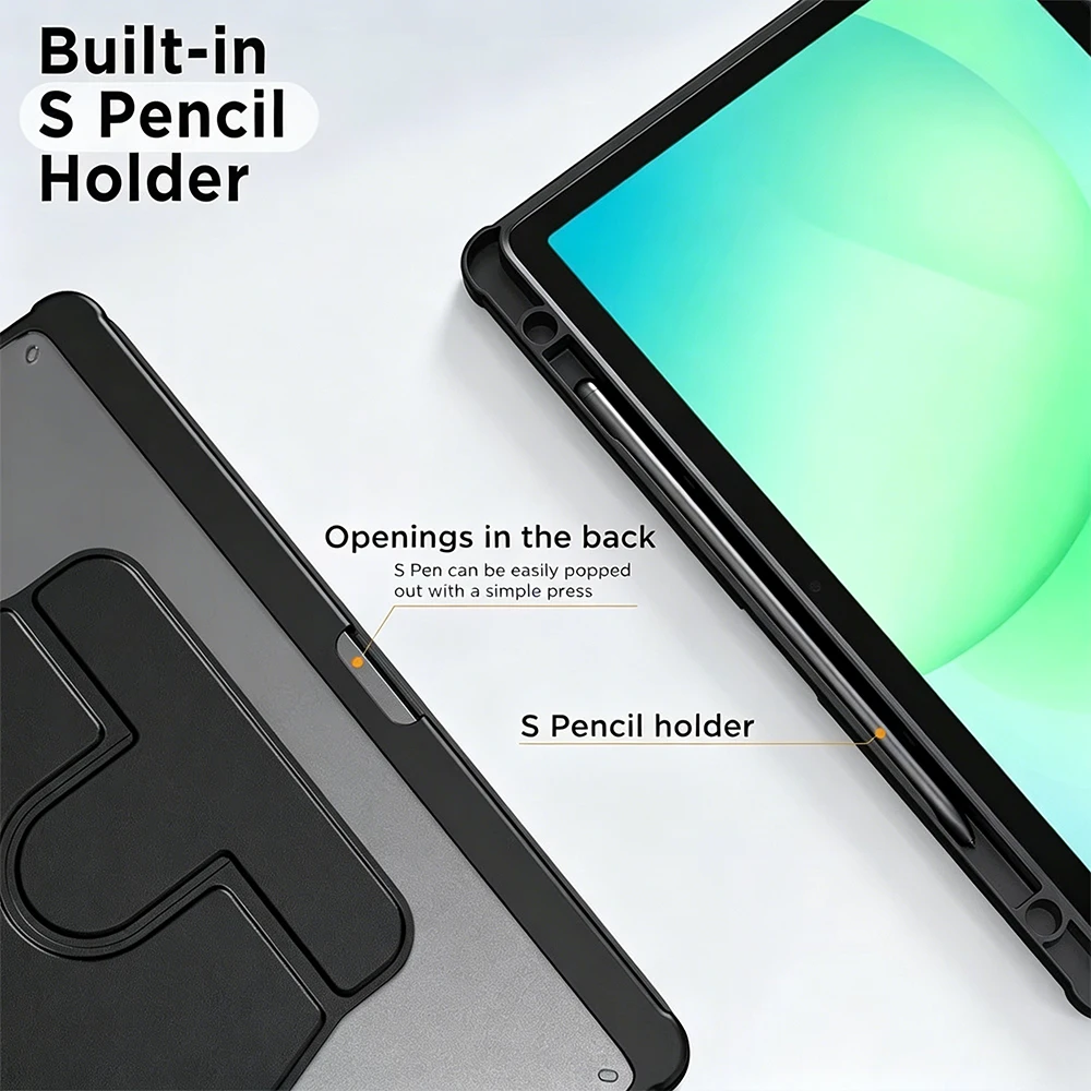 360 Rotating Acrylic Case with S Pen Slot and Auto Sleep/Wake Feature