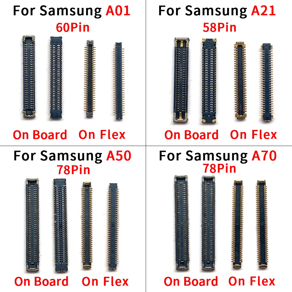 20 шт., гибкий разъем для ЖК-дисплея Samsung A01 A21 A50 A70 A80