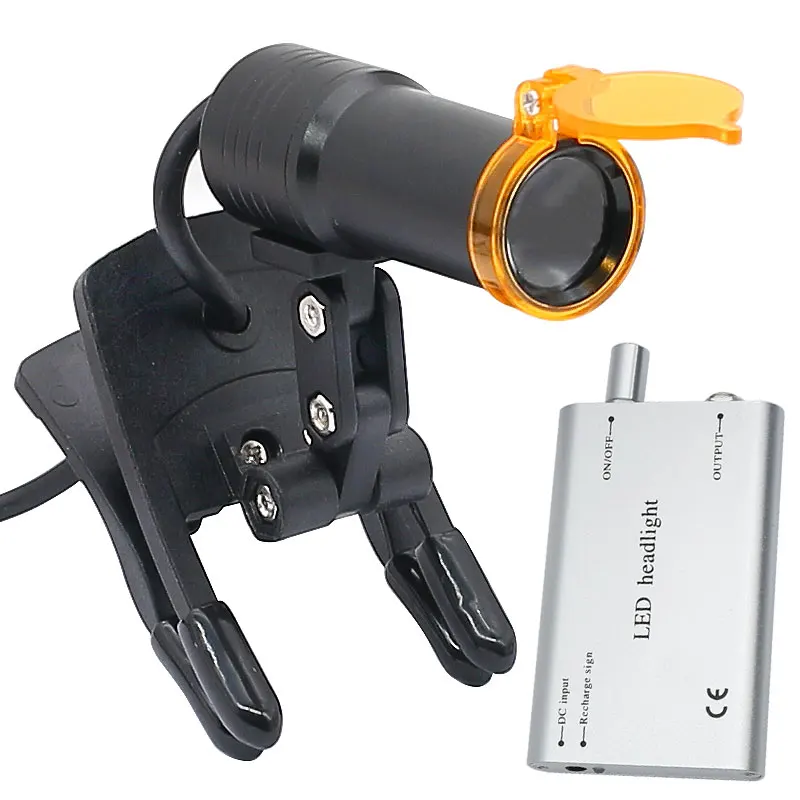 

5W Dental LED Head Light for Dental Loupes Dentist with Yellow Filter Glasses Clip Rechargable Lamp Adjustable Brightness