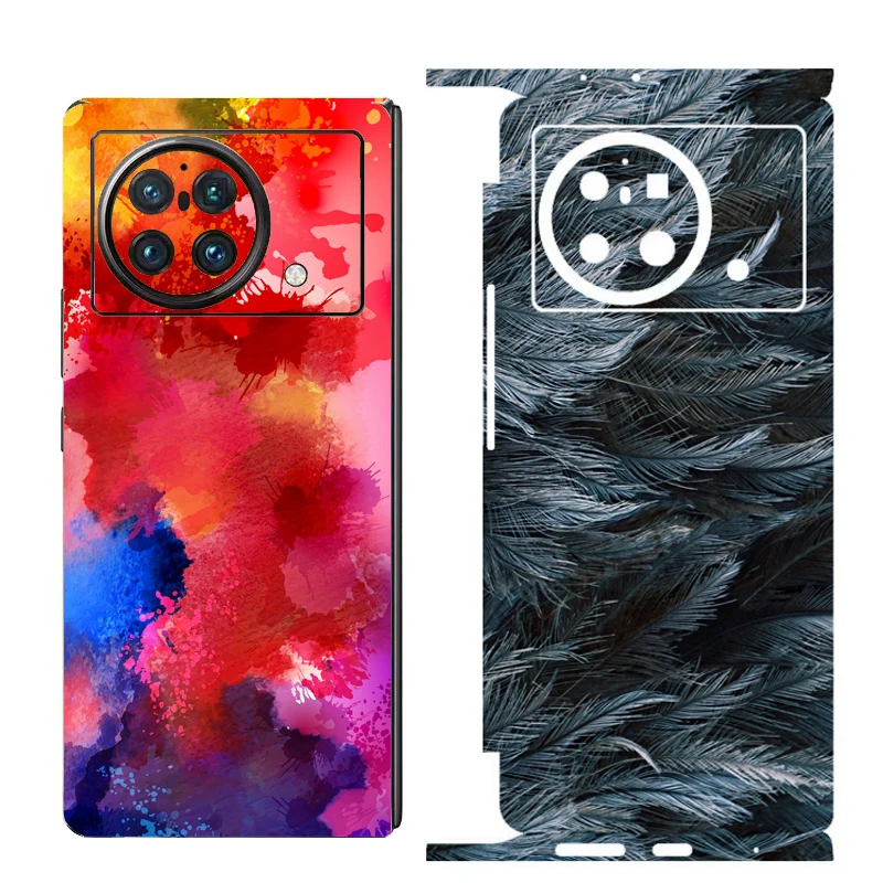 3D Colorful Cute Pattern Matte Skin Film Phone Back Wrap Sticker Per Vivo X Fold / Fold2 Wrap Films + Free Hingle Skin