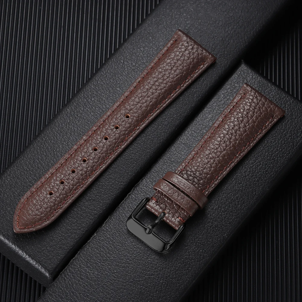 Premium Brown Leather Watch Band - Universal Business Strap
