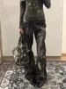 American Retro Python Print Straight Jeans Women Y2K Fashion Street Hot Girls Loose Harajuku Casual High Waisted Wide Leg Jeans 3