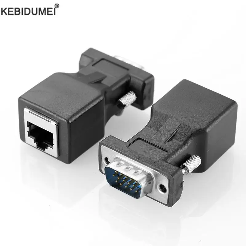 

Адаптер-удлинитель VGA, сетевой адаптер 5 категории 6 RJ45 с женским и мужским разъемами VGA для ПК, ноутбука, компьютера, проектора