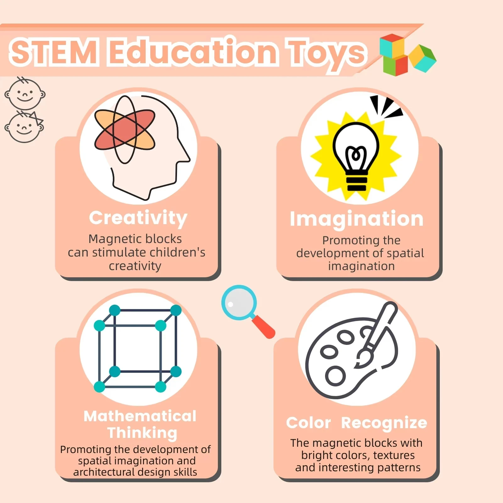 Magnetic STEM Building Blocks Kids Ages 3+ Safe Educational Toys Boost Brain Development Creativity & Problem-Solving magnetic building blocks,magnetic assembly toy,magnetic alphabet toys