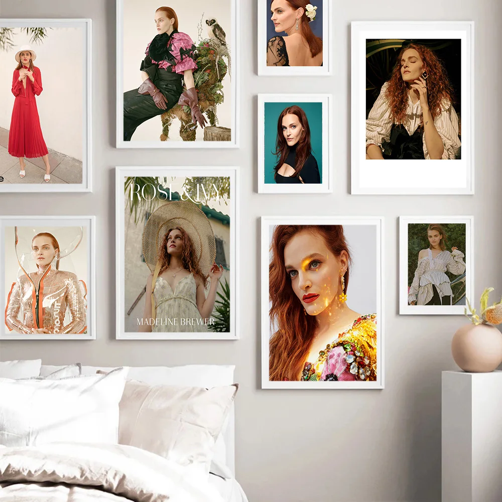 

Madeline Brewer Star Photo Art Print Poster Actress Wall Picture Modern Fashion Canvas Painting Decor