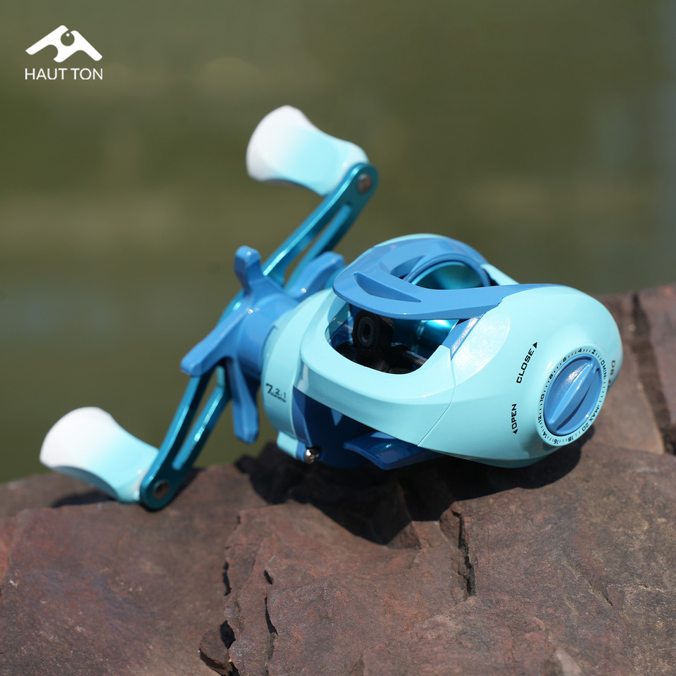 HAUT TON DB Blue Baitcasting Reel, 7.2:1 Gear Ratio, 3+1BB, 5KG Max Drag, Lightweight&Smooth For Freshwater Saltwater Fishing