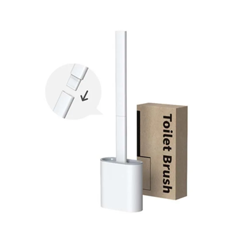 

NEW Silicone Toilet Brush Wall Mounted Removable Handle Holder Set No-Slip Bendable Brush Head Cleaning Tools WC Accessories