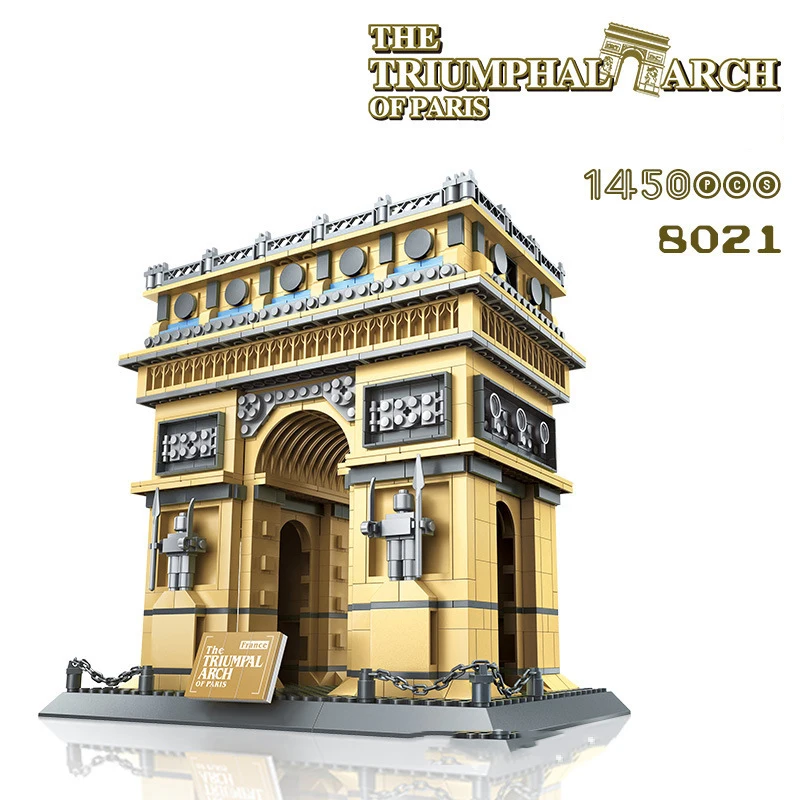 

Arc De Triomphe World Famous Architecture Triumphal Arch Paris France Building Block Model Bricks Educational Toys Collection