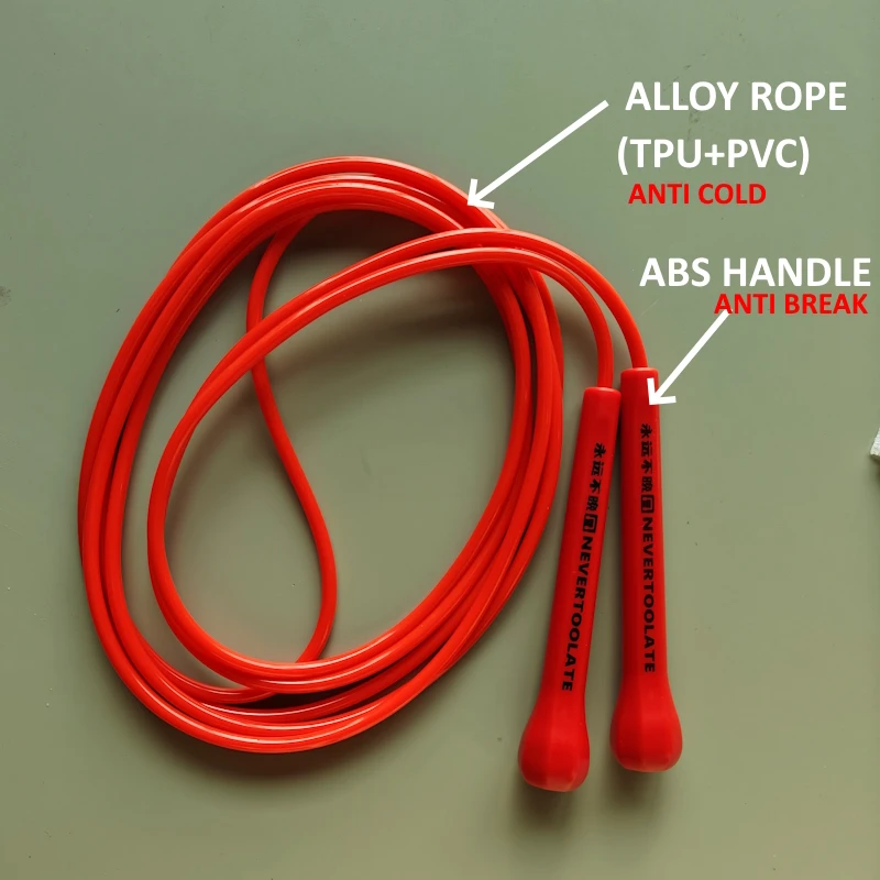 ALLOY ROPE （TPU MIXED PVC ANTI COLD）5.3mm 3.2 meters ABS handle skip jump rope for winter cold low temperature new and robust