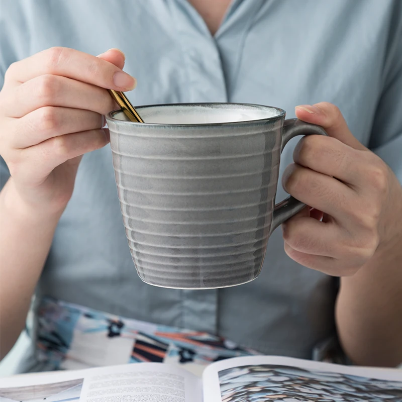 

Simple Ceramic Mug Creative Office Coffee Couple Handle Nordic Design Teacher Reusable Trave Taza De Cafe Drinkware Coffee Mug