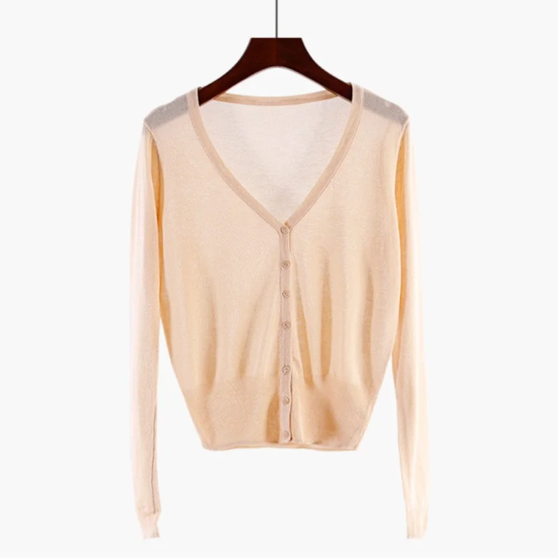Cardigan Women Knitted Sweater Spring Autumn Summer Sun Protection Clothing Female Cardigans Women Thin Jacket Coat Ladies Tops - 4