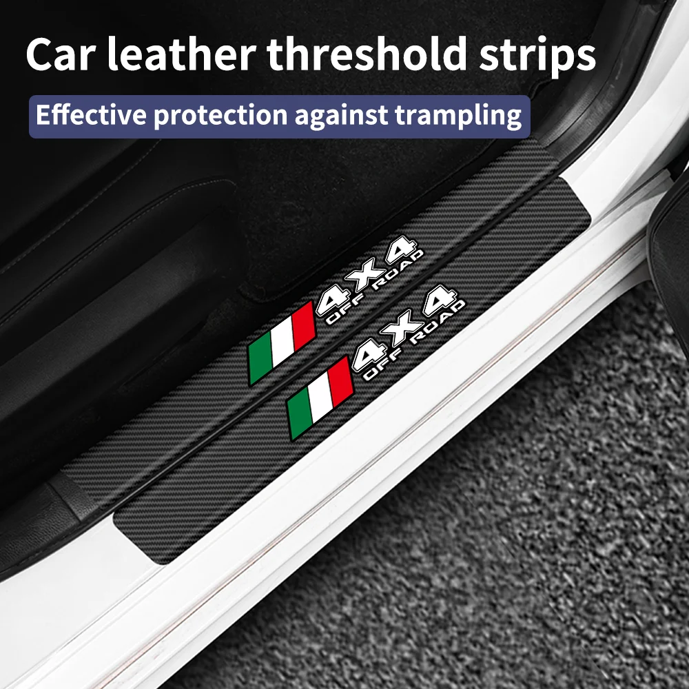 4x4 Off Road Auto Carbon Faser Aufkleber Auto Tür Schwelle Stamm Stoßstange Schutz Streifen Für FIAT Abarth Punto Tipo panda Doblo – Detail 1