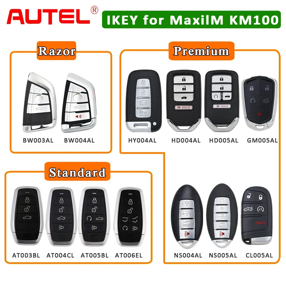 Autel Maxiim Ikey Razor / Premium /Standard Style Smart Key Utilizzato Con Km100 Km100E Im508 Im608 Im608Pro Key Generator Programmer