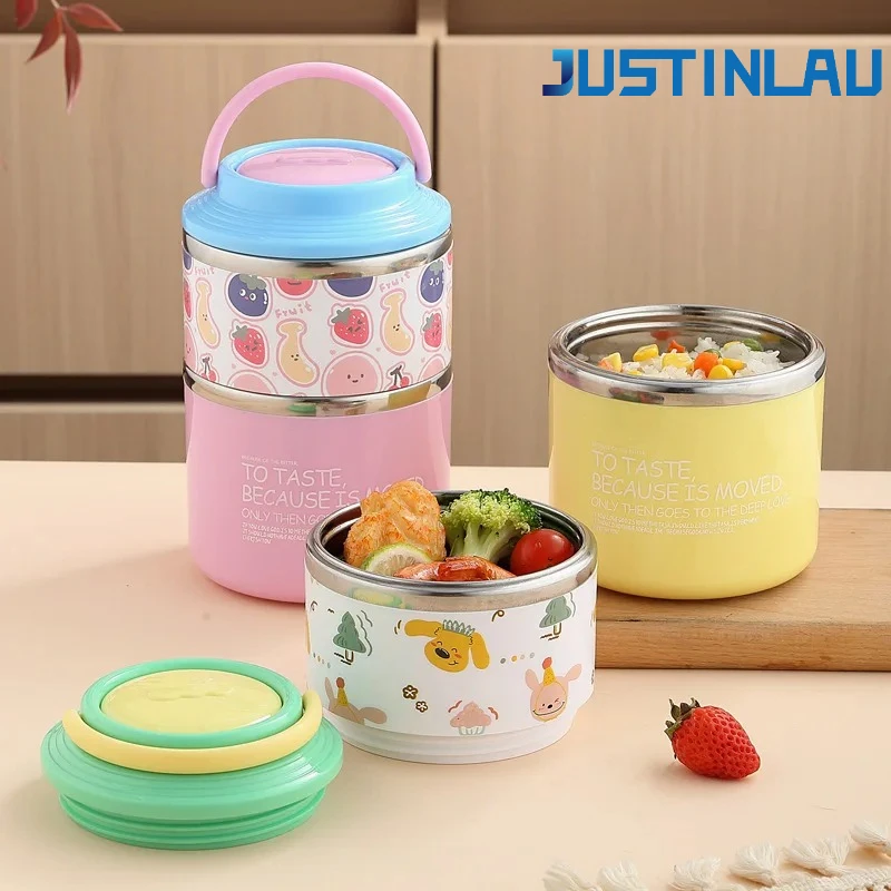 Stainless Steel Double Layer Lunch Box for Office Workers Students