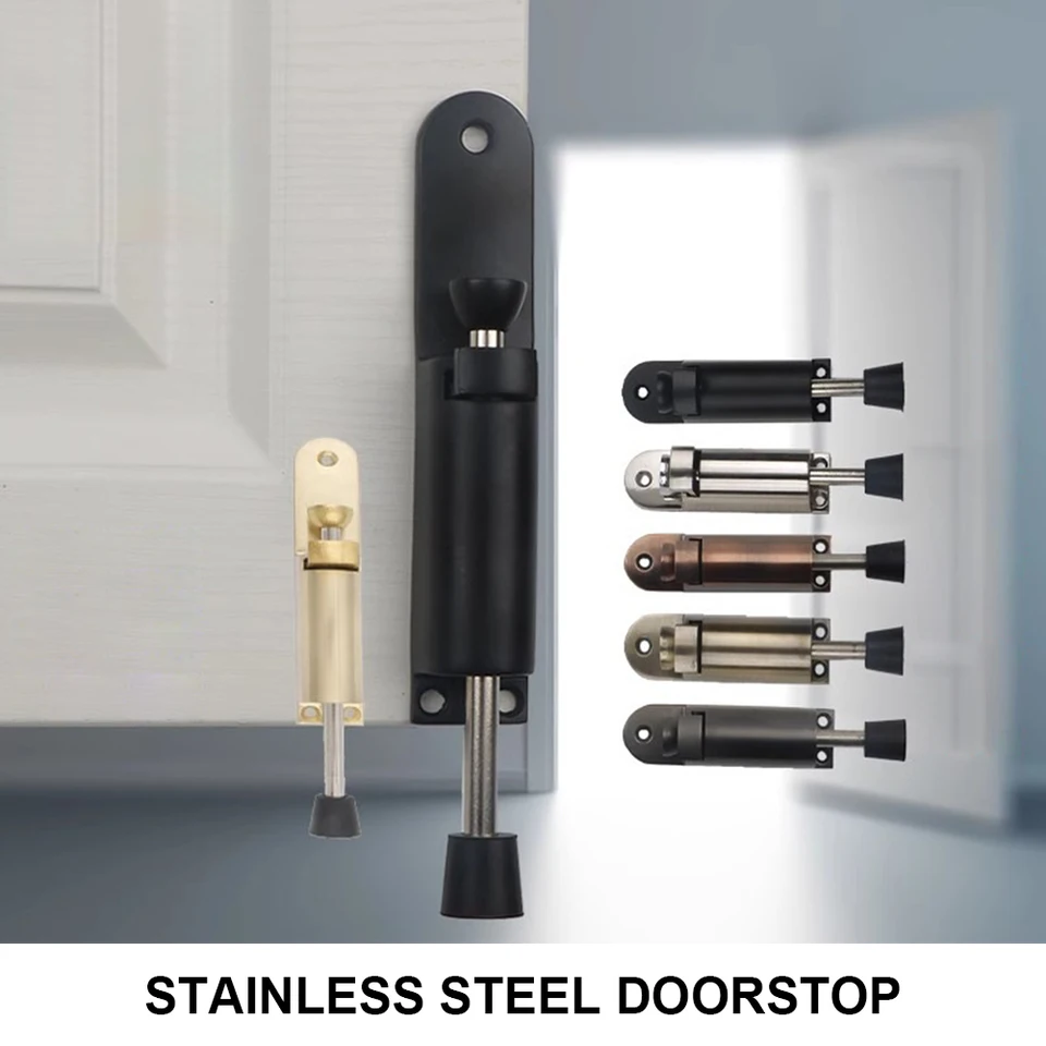 Zinc Alloy Telescopic Door Holder / Retainer With Spring & Rubber Foot For Home Or Office