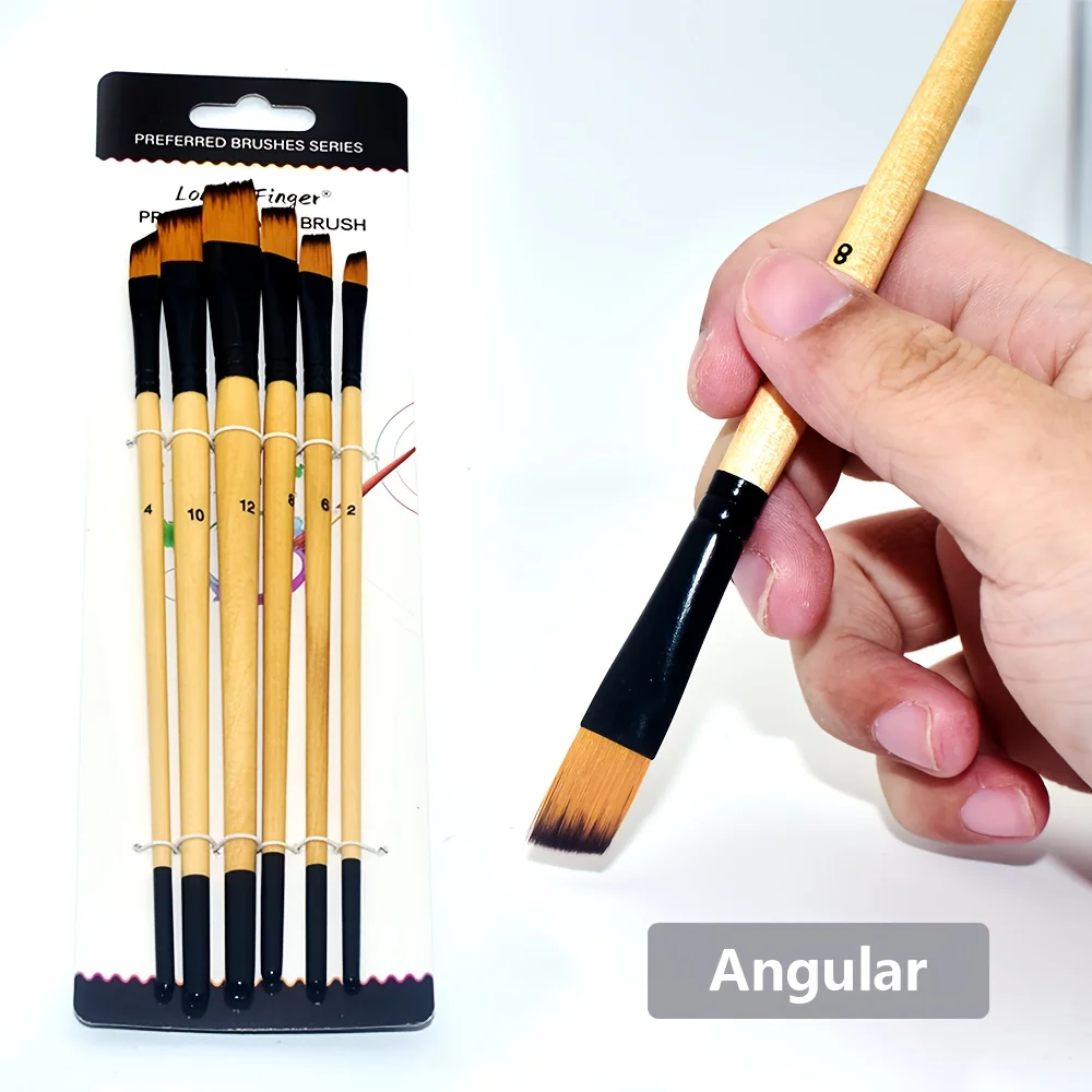 24pcs Professional Artist Paint Brush Set Include Round Filbert Flat Angle Fine Detail Brushes Premium Nylon Brush for Painting 5