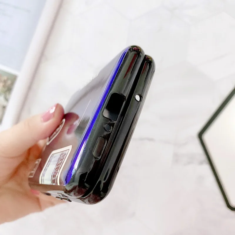 for Samsung Galaxy Z Fold 5 4 3 2 5G Case Silicon IMD Camera Pattern Cover Shockproof Flip Folding Blue Light Phone Shell Fundas