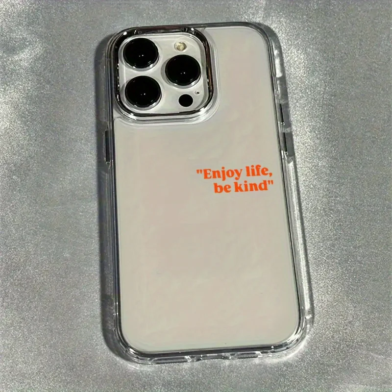Minimalist Orange Red Text Printed Phone Case - Vibrant Clear Protective Cover