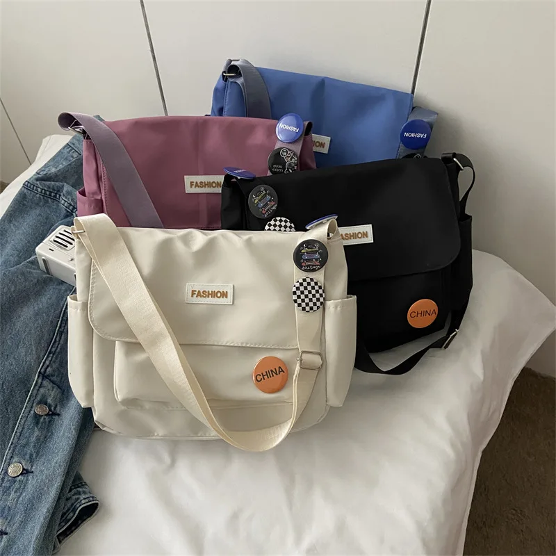 

Japanese Harajuku Crossbody Bags for Women High School Girls Messenger Bag Patchwork Handbags School Book Bag Shoulder Bag Bolso