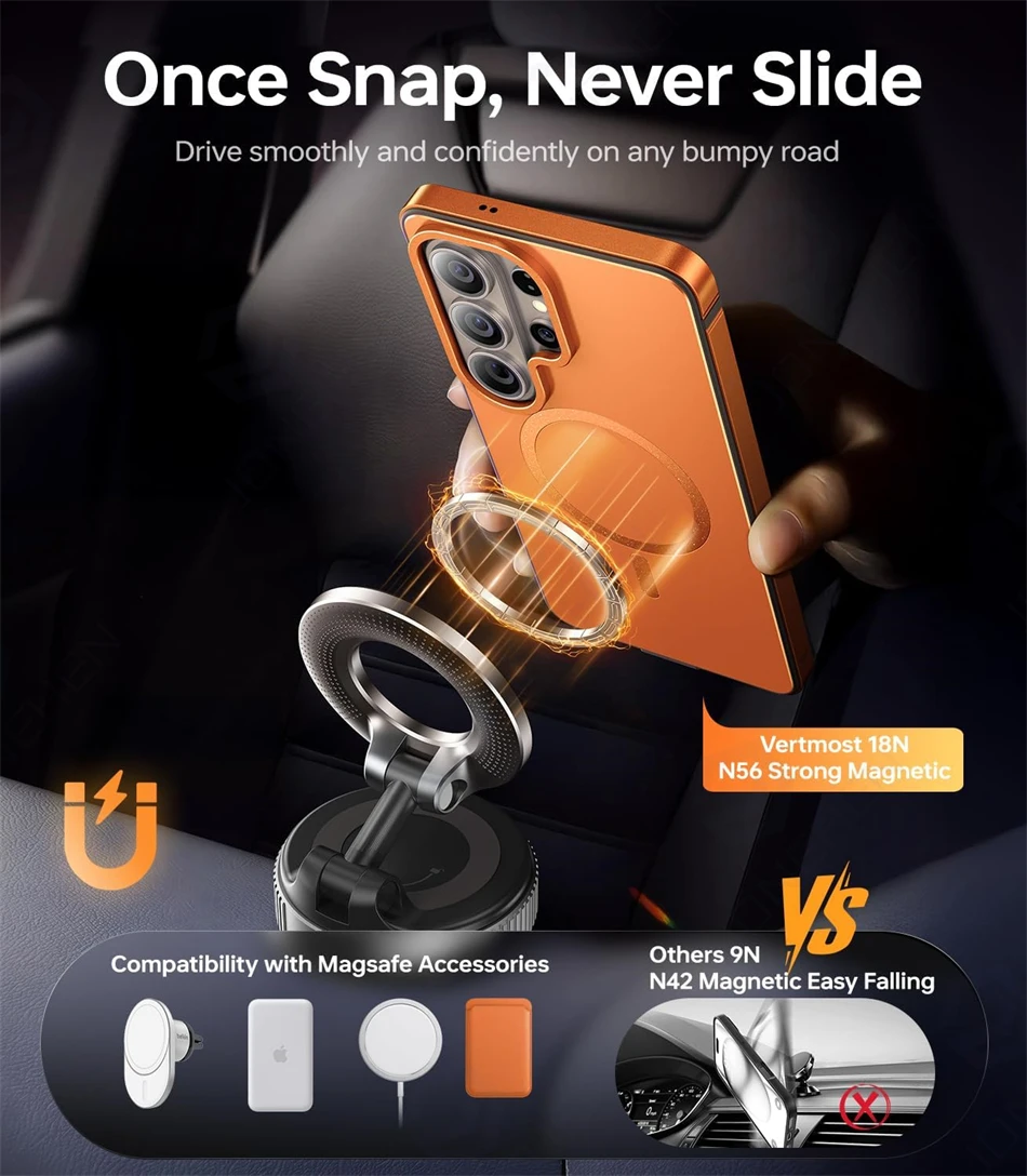 Magnetic Aluminum Metal Frame Case with Original Color Backplate and MagSafe Compatibility