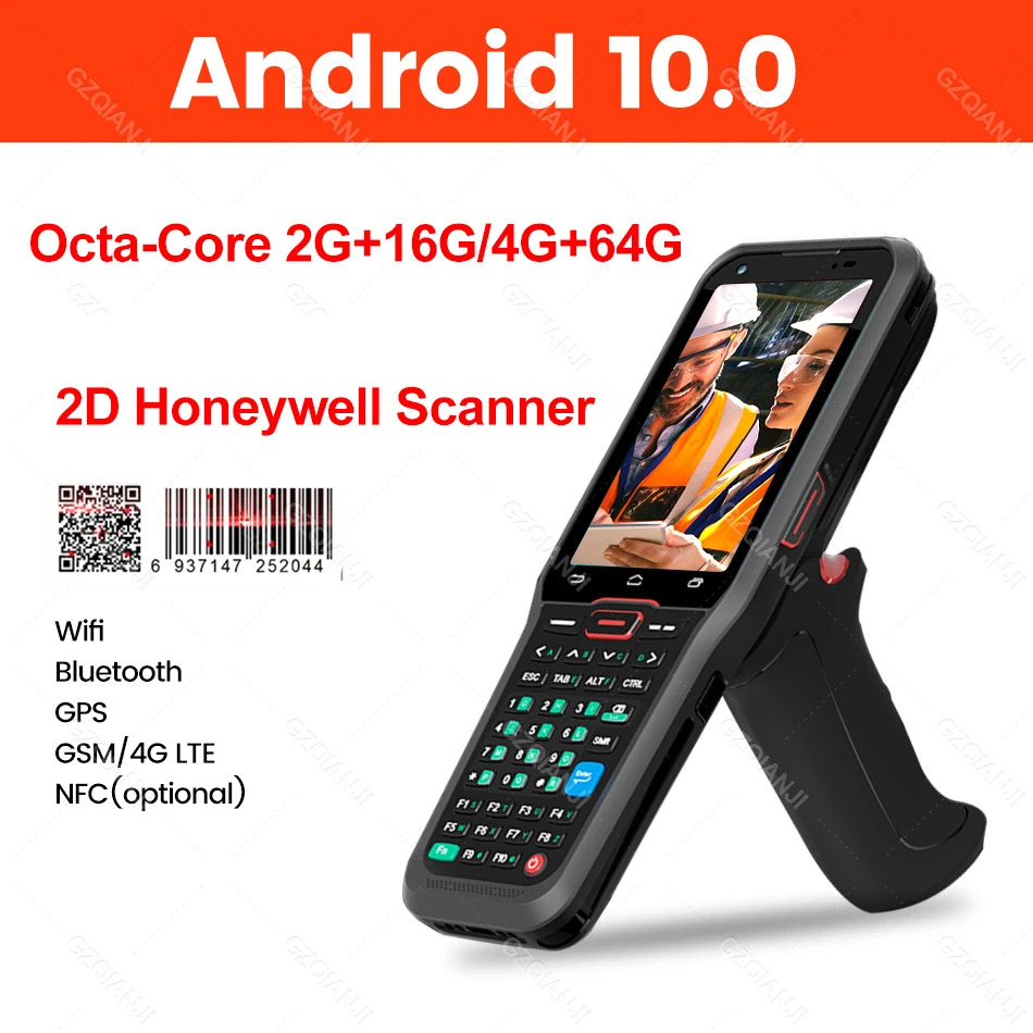 Android 10 Handheld Terminal Rugged Pda With Pistol 2d Qr Code Barcode