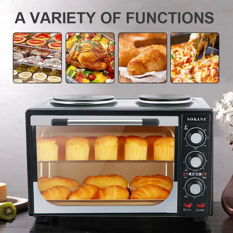 35L Countertop Toaster Oven, Multi-Function with Bake, Toast and Broiler, 3200 Watts, Timer and Auto-shutoff 3