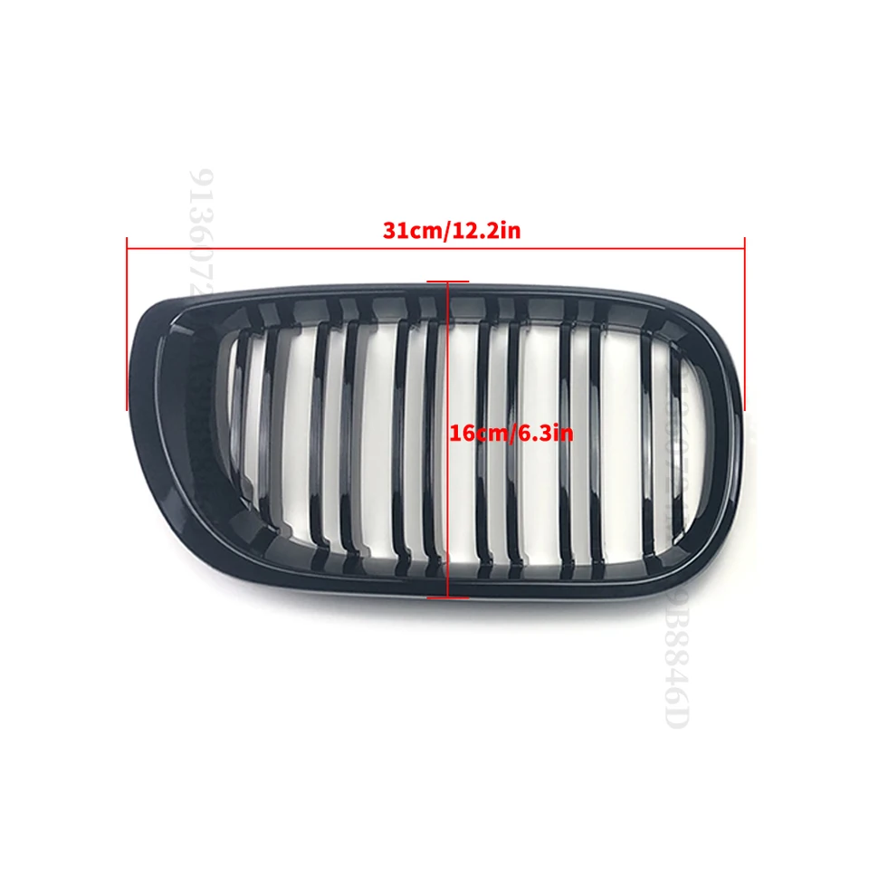 Front Grills Glanzende zwarte voorste nierengrille, geschikt voor BMW 3