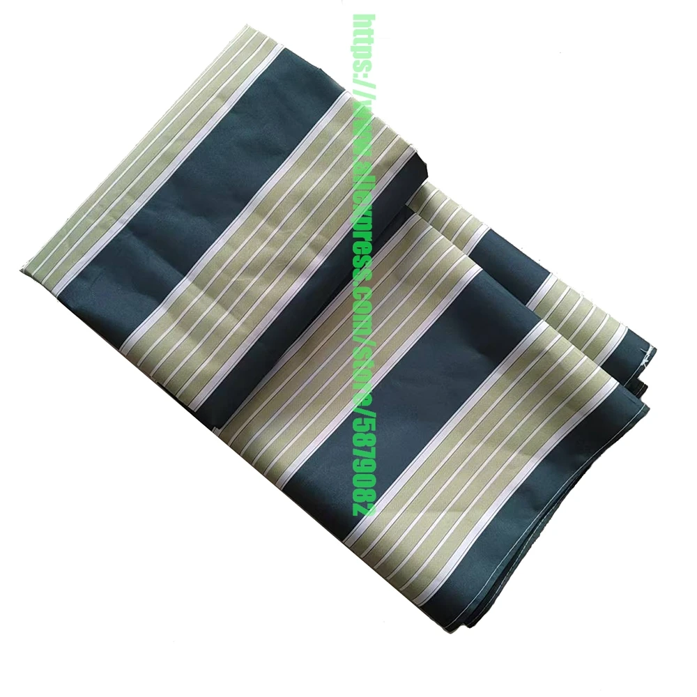 Tewango Patio Awning Fabric Replacement Polyester Canopy Cover Sun Shade Deck Balcony UV Protection Dark Green Strip